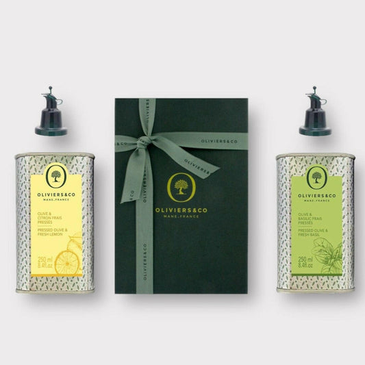 geschenkset olivenöl zitrone olivenöl basilikum