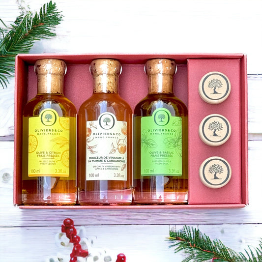 weihnachtsgeschenk, olivenöl essig, olivenöl zitrone, apfel essig, olivenöl basilikum